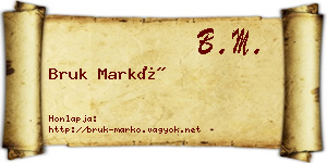 Bruk Markó névjegykártya